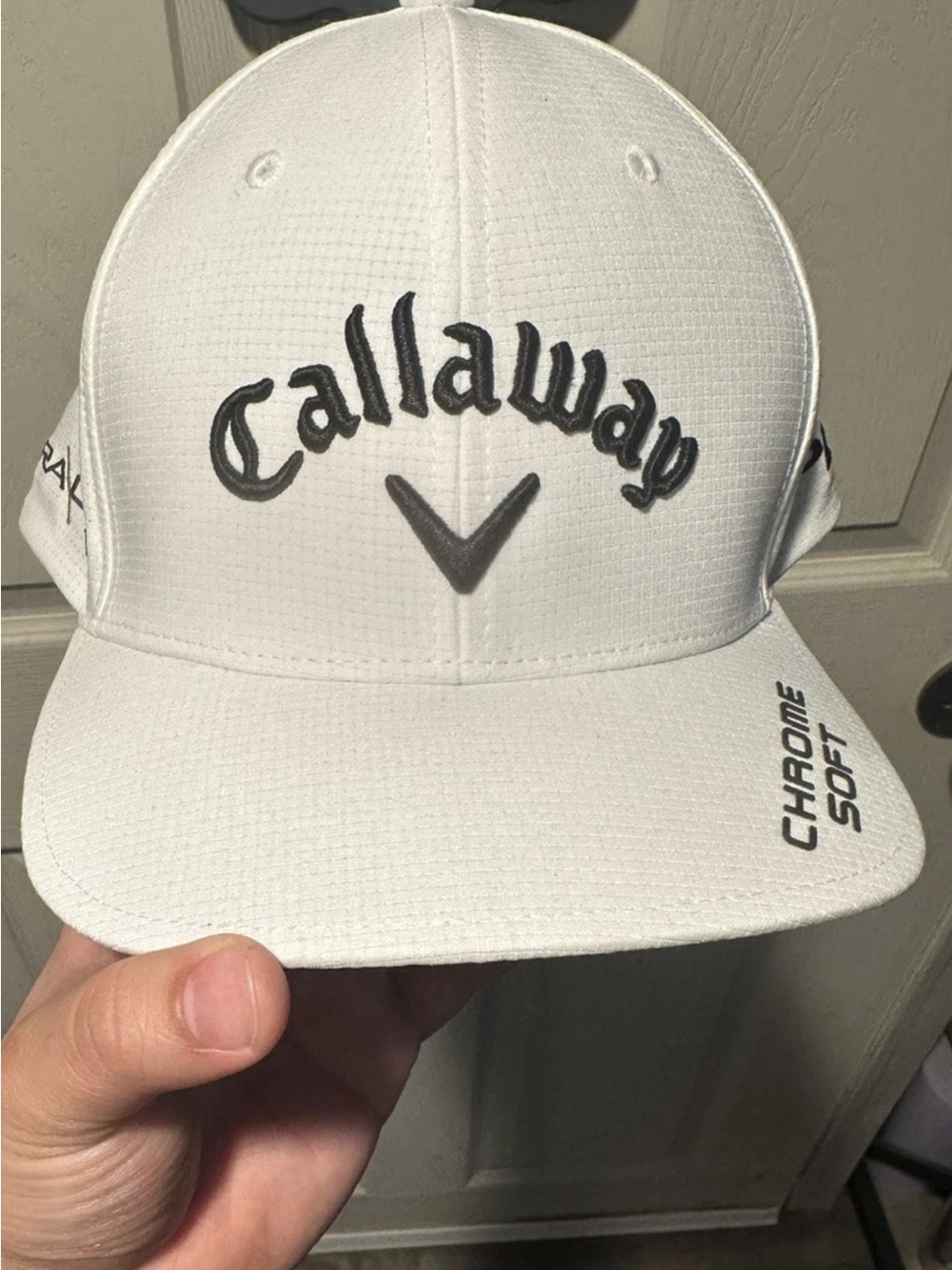 Callaway White Hat with Black Logo and Chrome Soft Accents